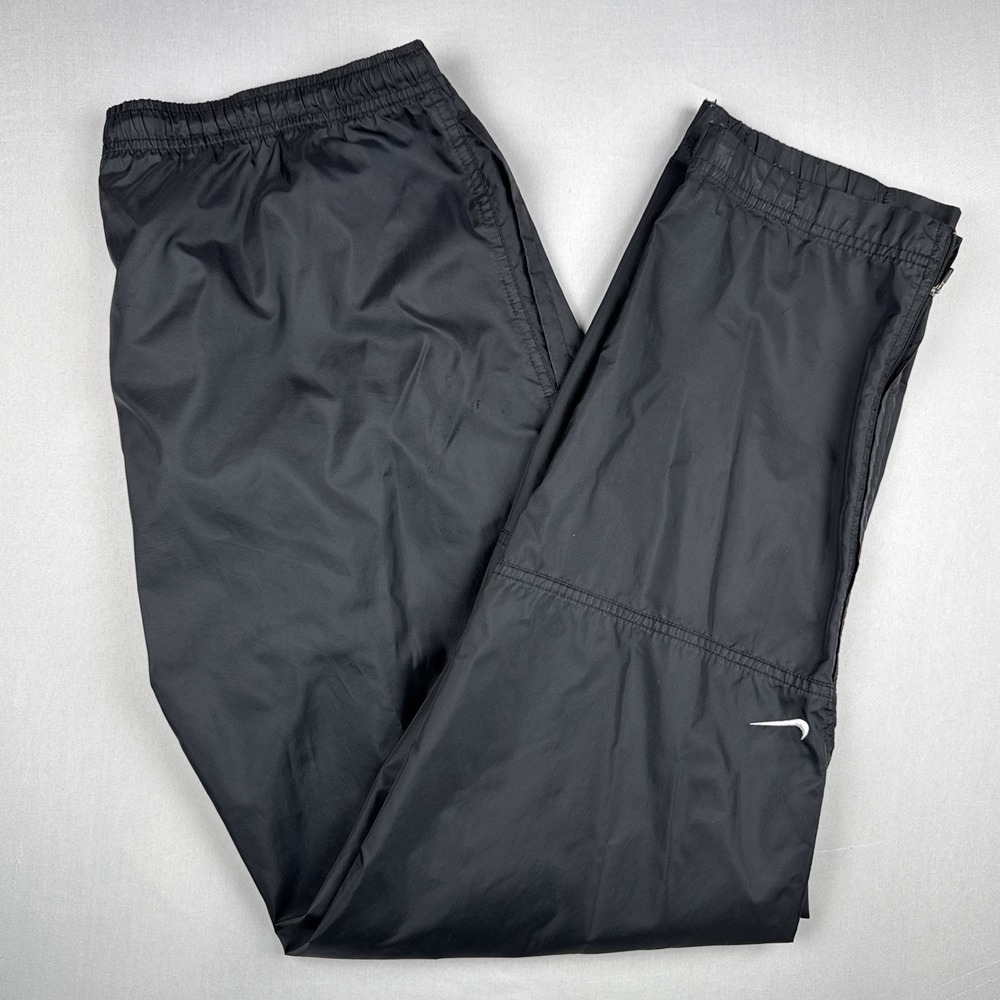 Nike Windbreaker Track Pants Vintage Y2K Black Nylon Size M Swoosh